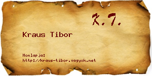 Kraus Tibor névjegykártya